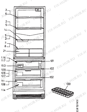 Взрыв-схема холодильника Electrolux ER3404B - Схема узла Section 2